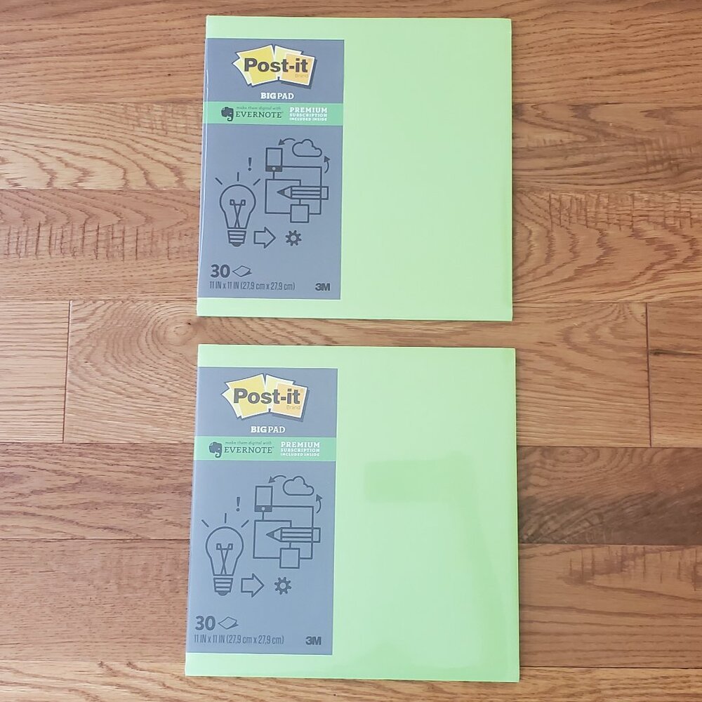 2 for $30 | Neon Green Post-it Notes BIG Pad 11x11 -- SET of 2 Packs | SEALED